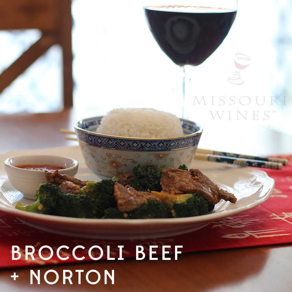 Pairing MO Wine and Chinese Food: Broccoli Beef + Norton