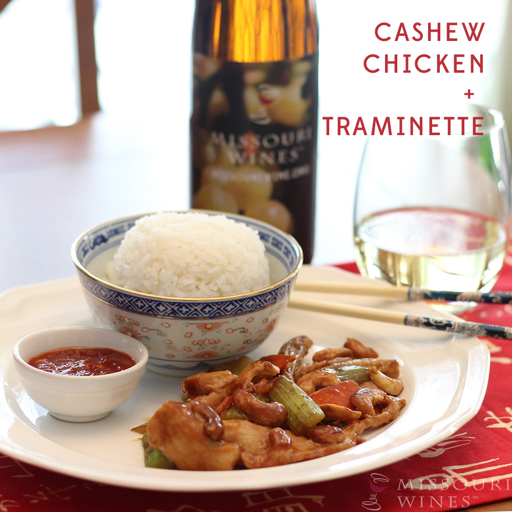 Pairing MO Wine and Chinese Food: Cashew Chicken + Traminette