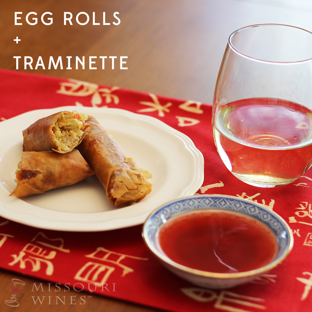 Pairing MO Wine and Chinese Food: Egg Rolls + Traminette
