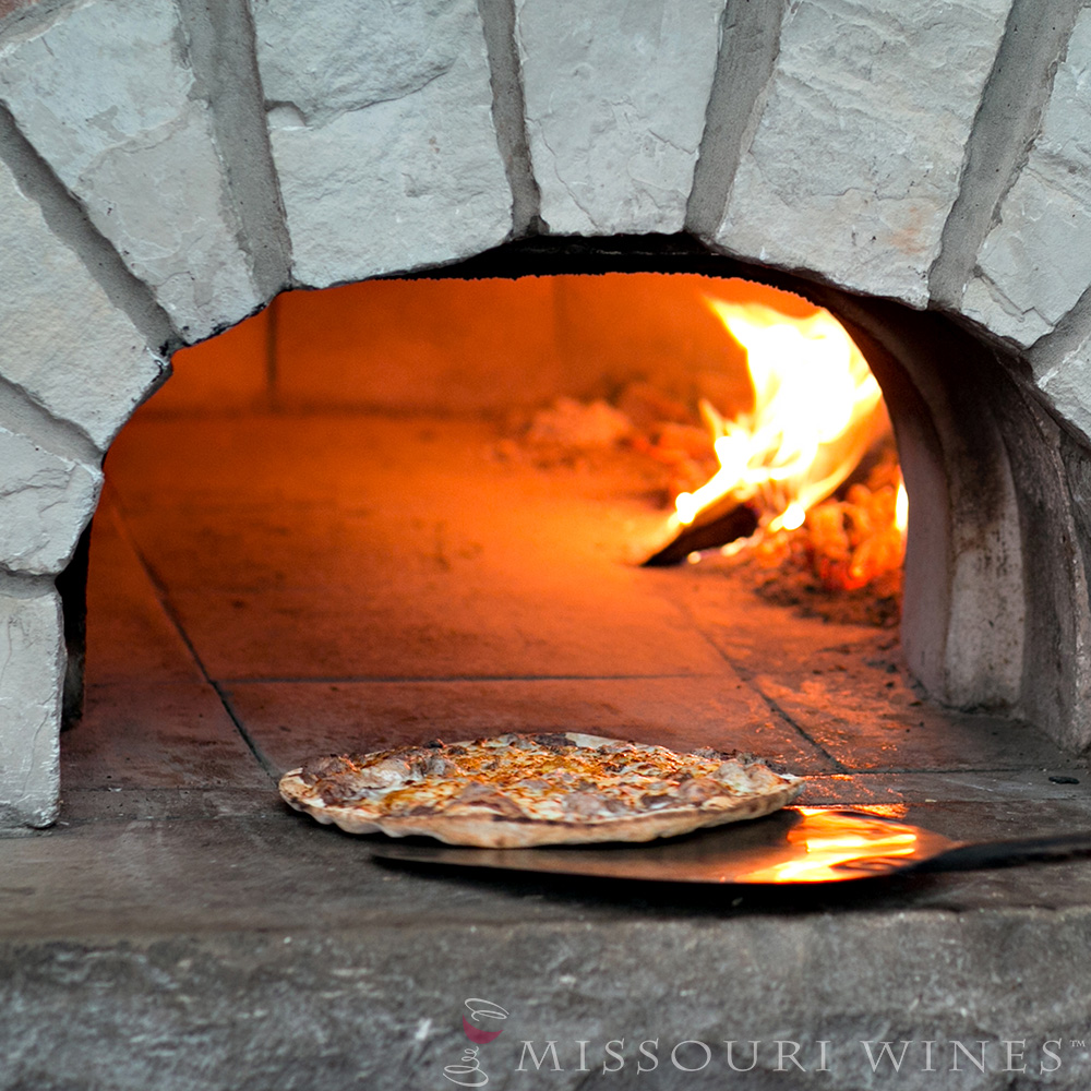 Wood fired pizza at a Missouri winery. 