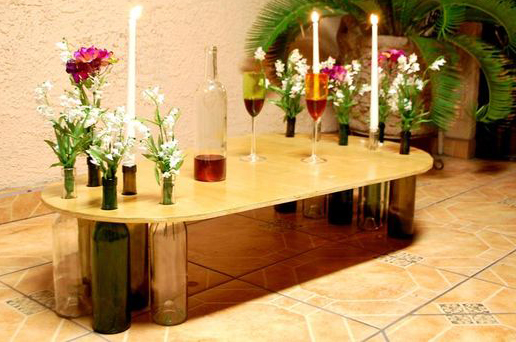 Mothers' Day DIY Gift Ideas from Missouri Wines - Wine Bottle Table 