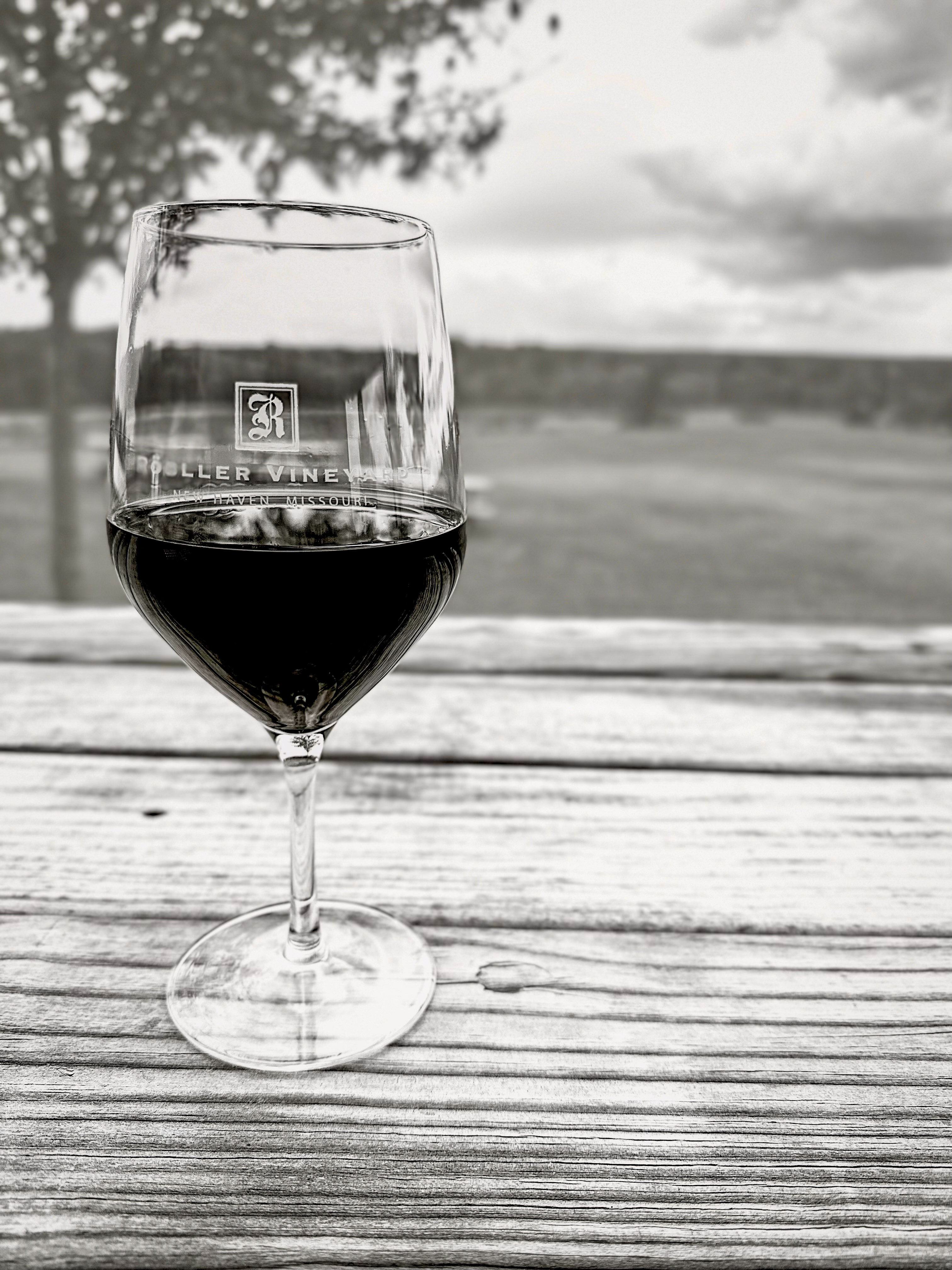 Black and White photo of a wine glass