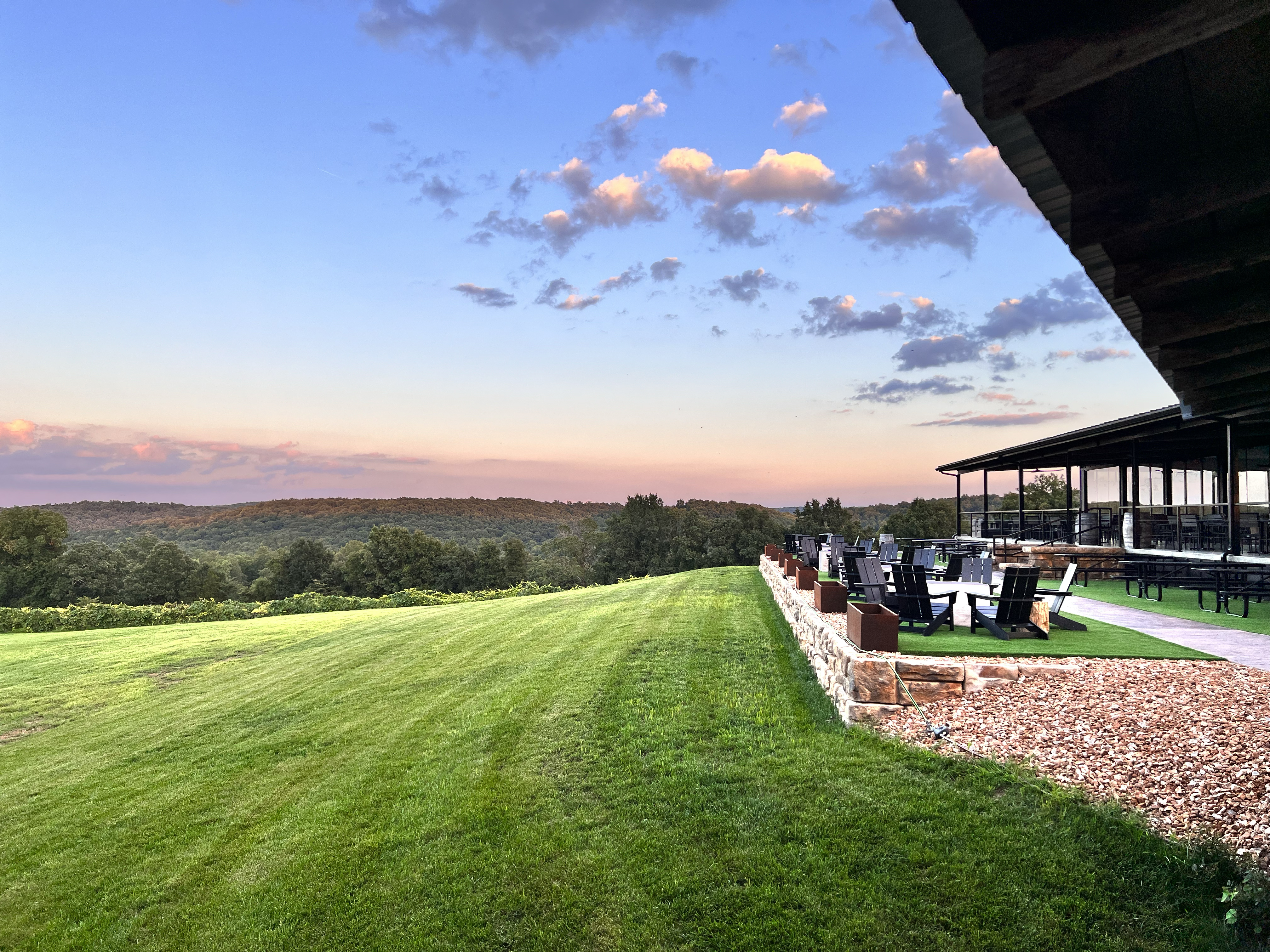Charleville Winery looking over the beautiful land while watching the sunset