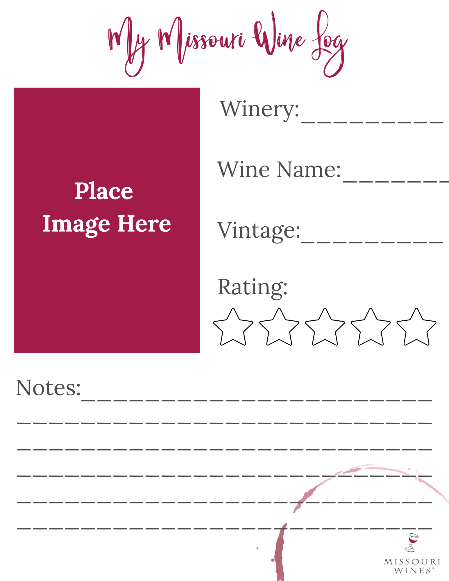 My Missouri Wine Log