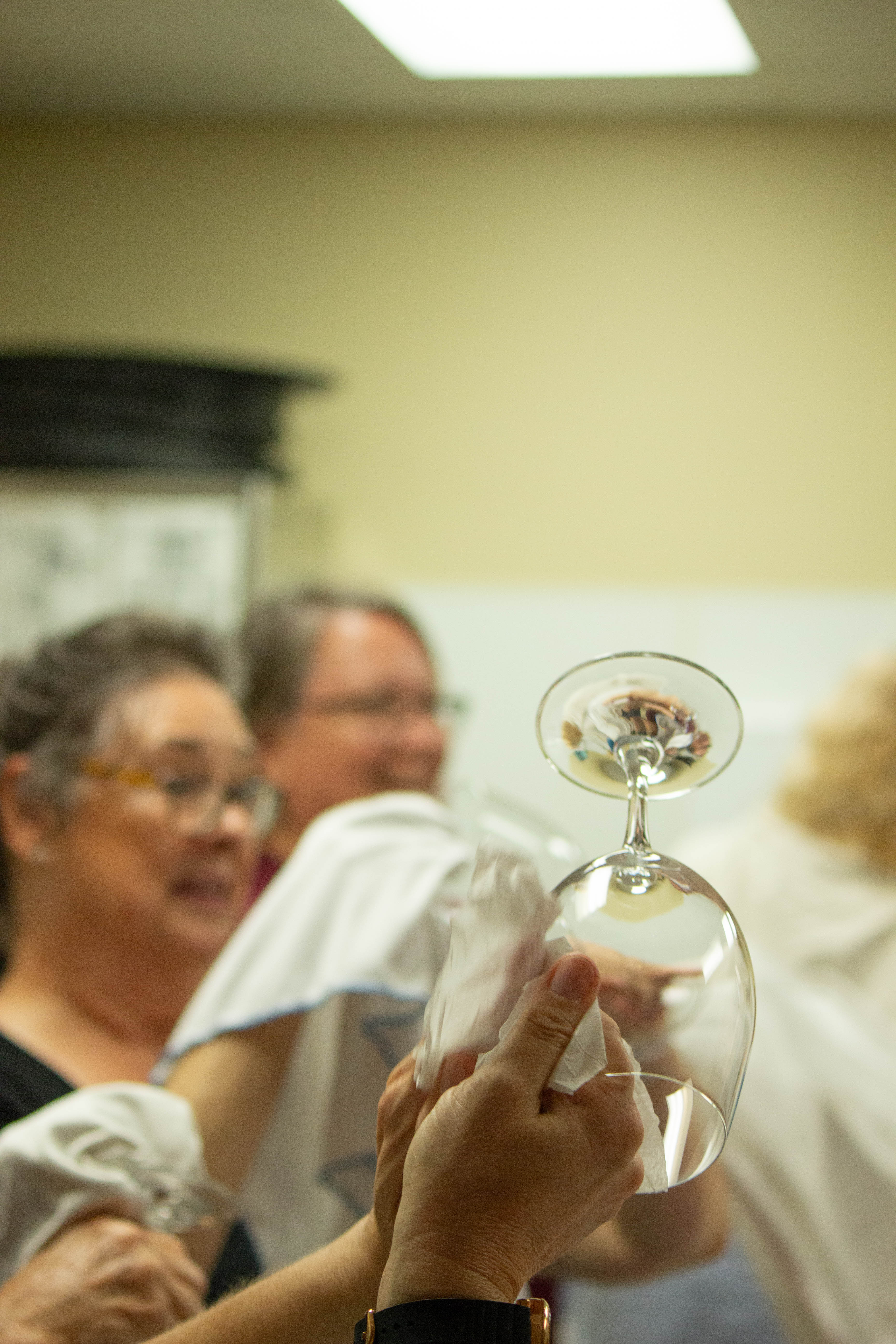 polishing glasses