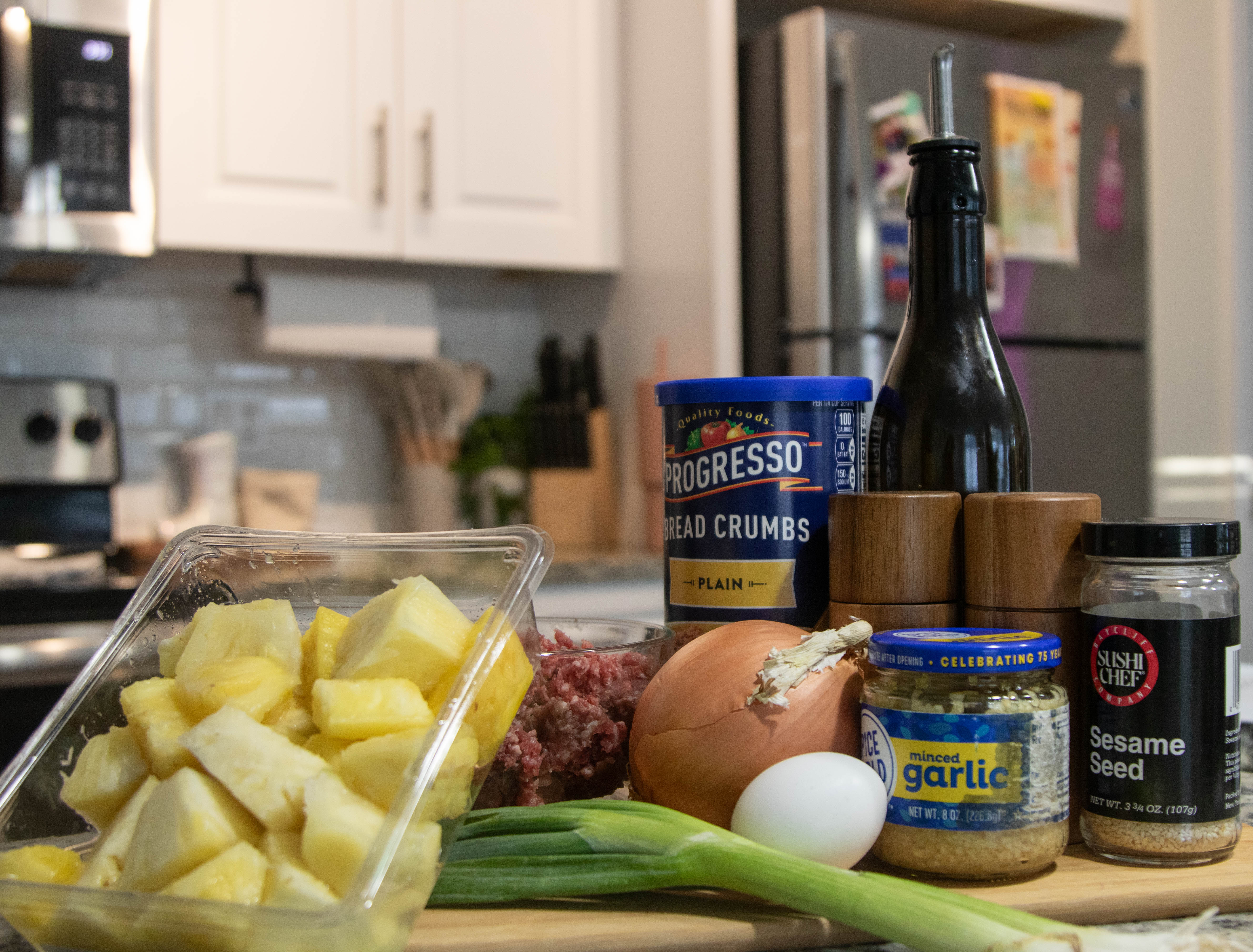 Ingredients laid out on the countertop