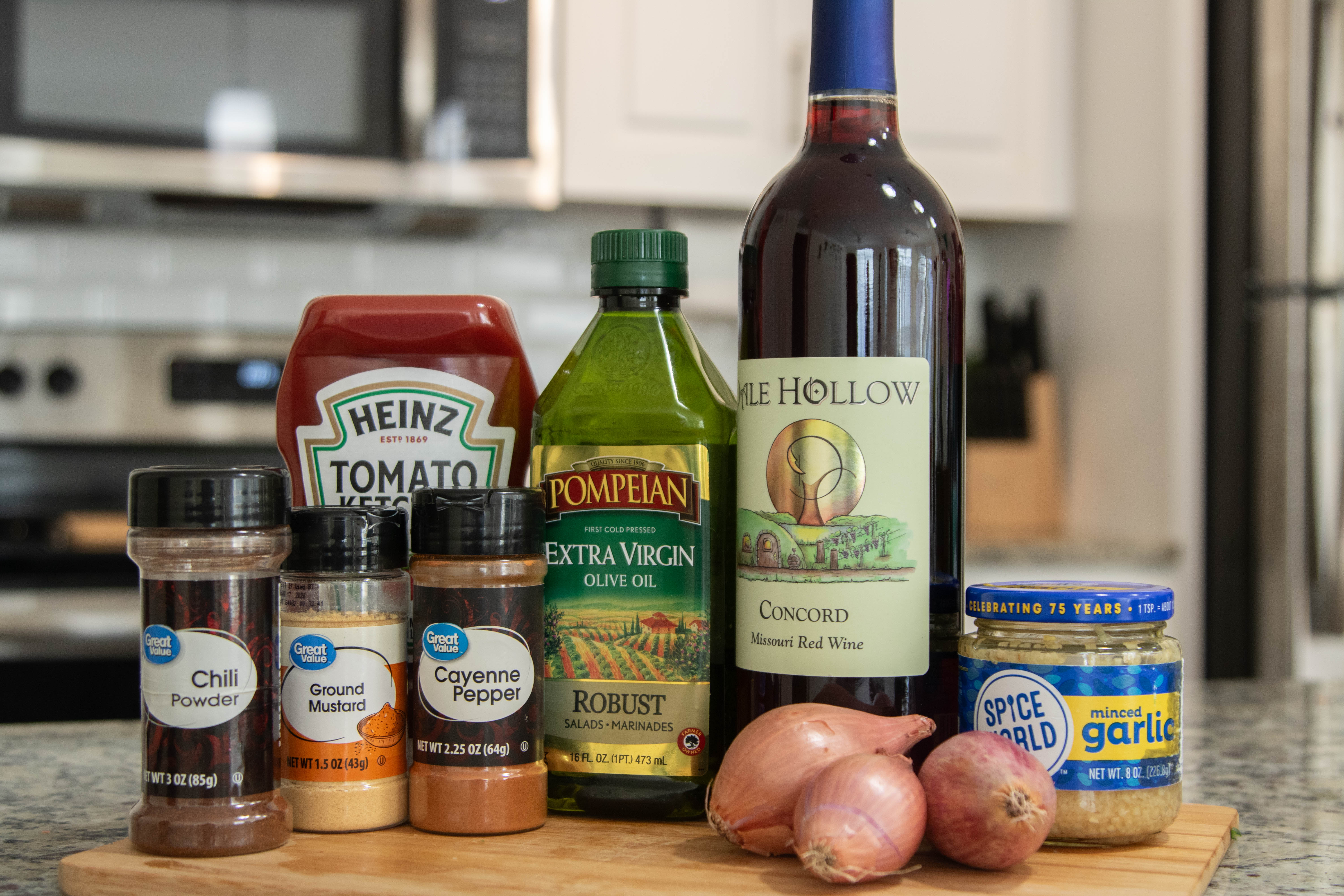 Ingredients laid out on the countertop