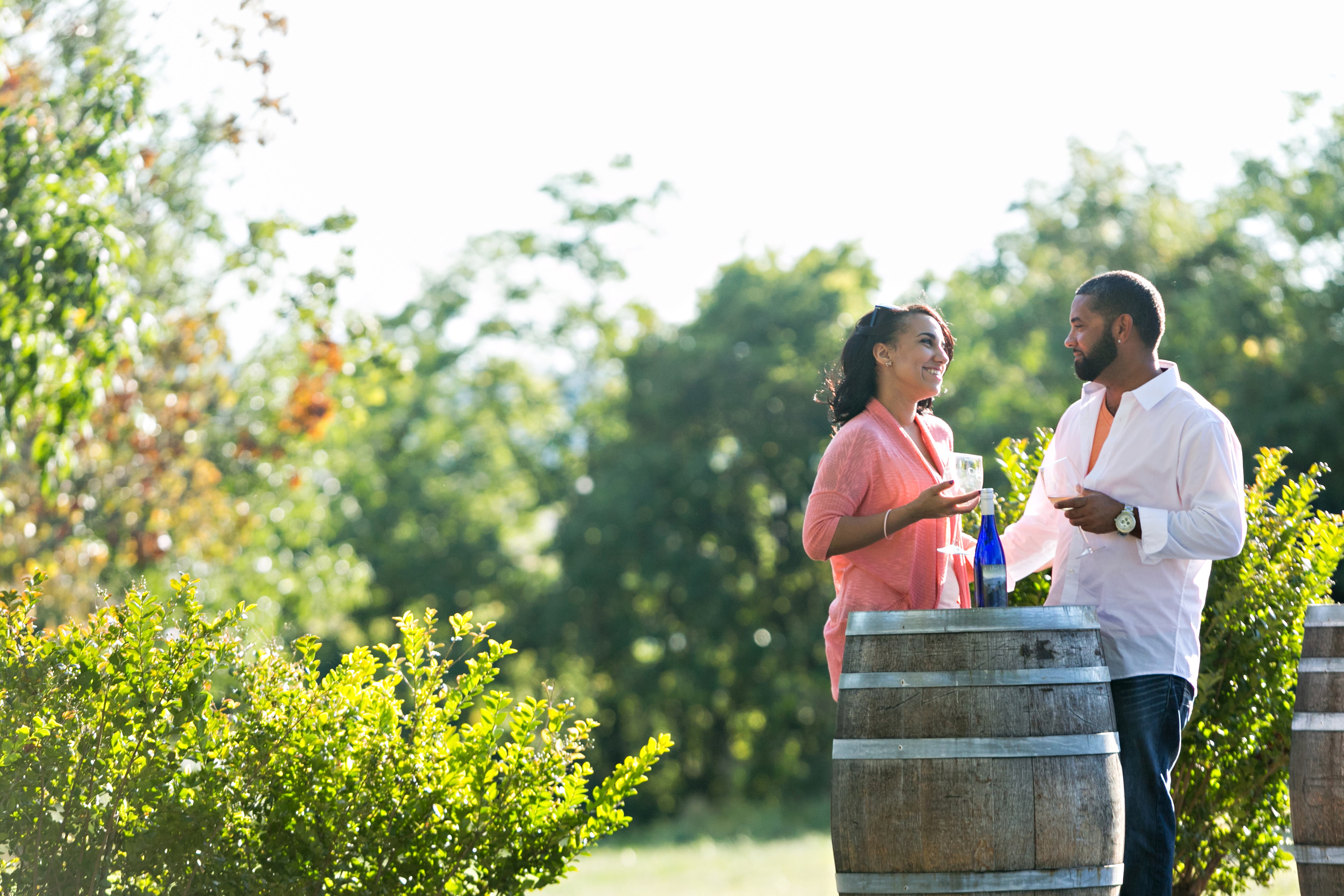 Couple enjoying wine