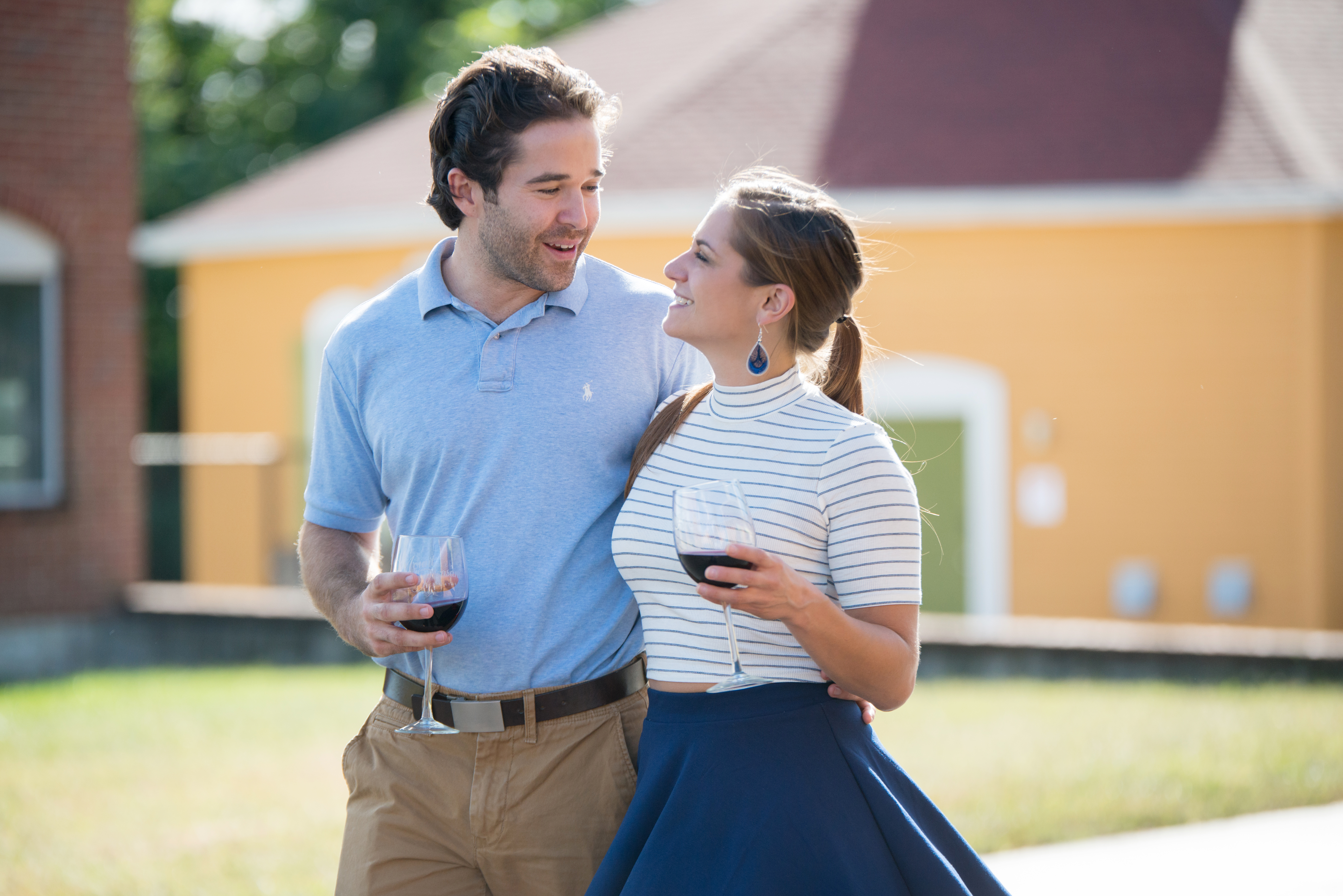 Couple in wine country