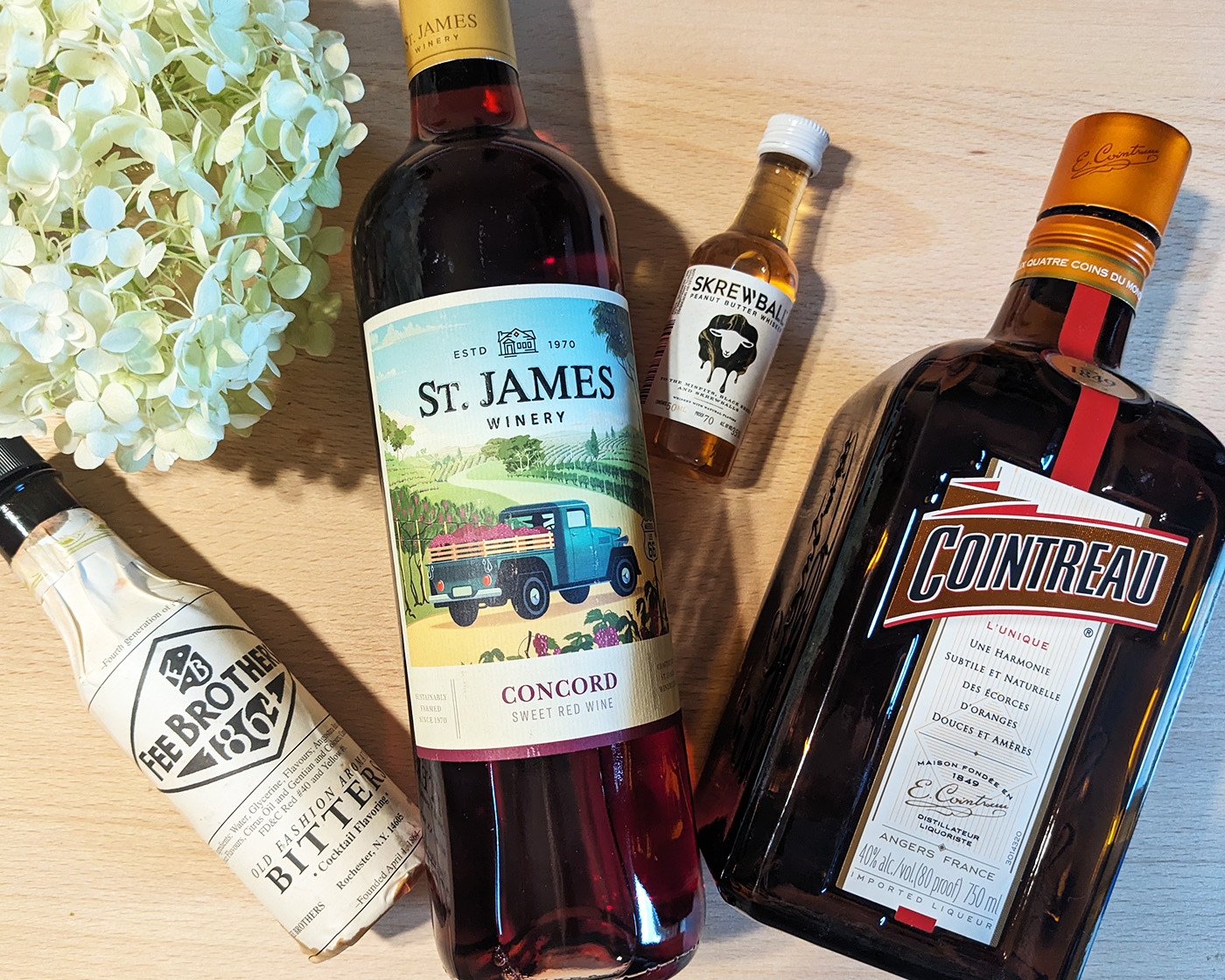 Ingredients for cocktail recipe