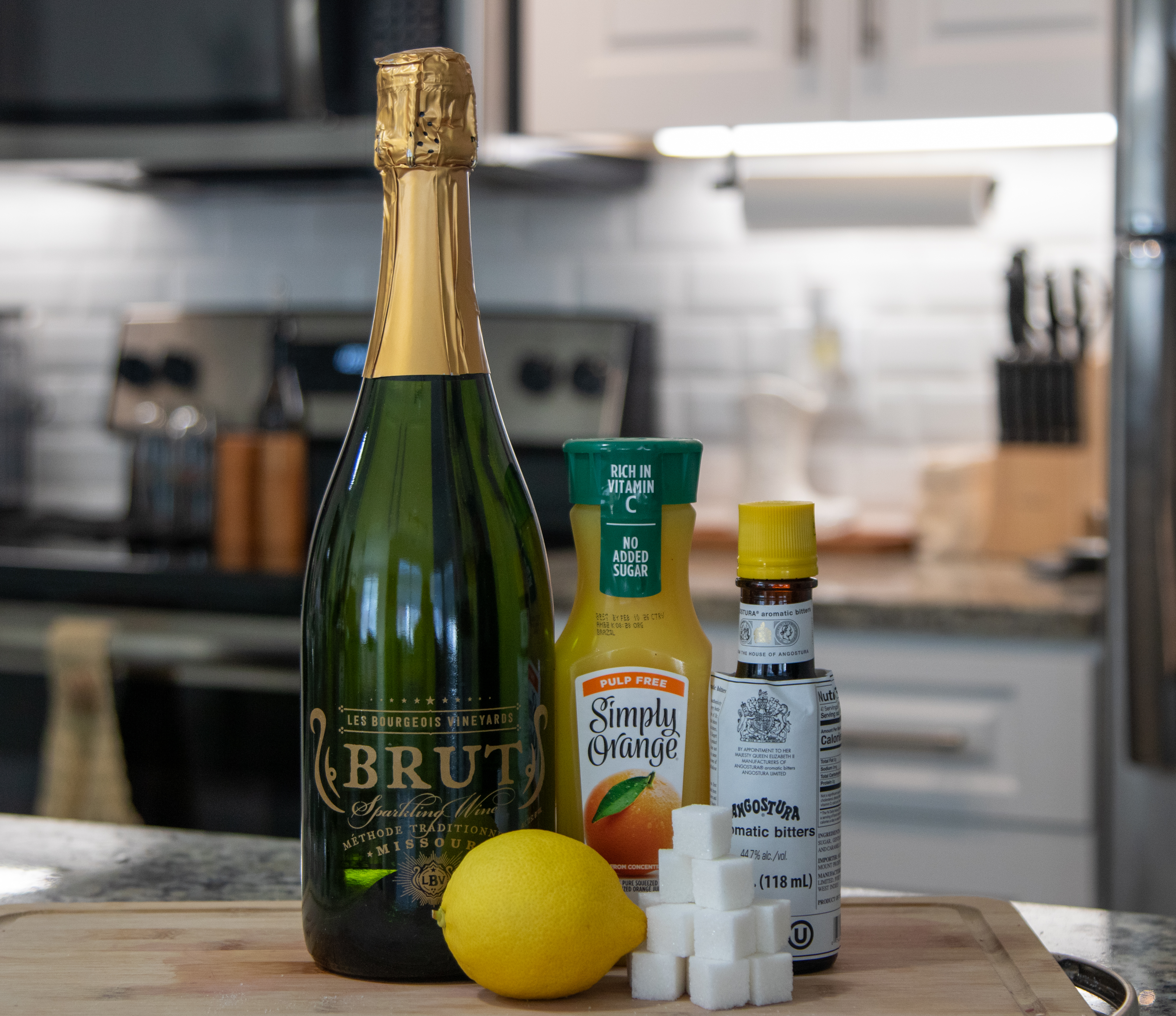 Ingredients for Mimosa Cocktail