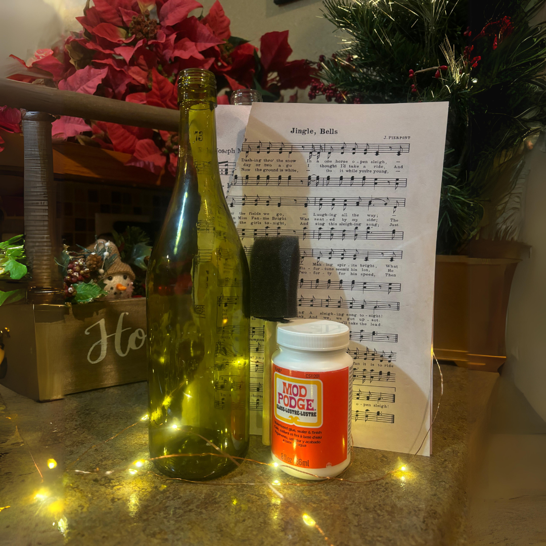 Supplies for wine bottle craft