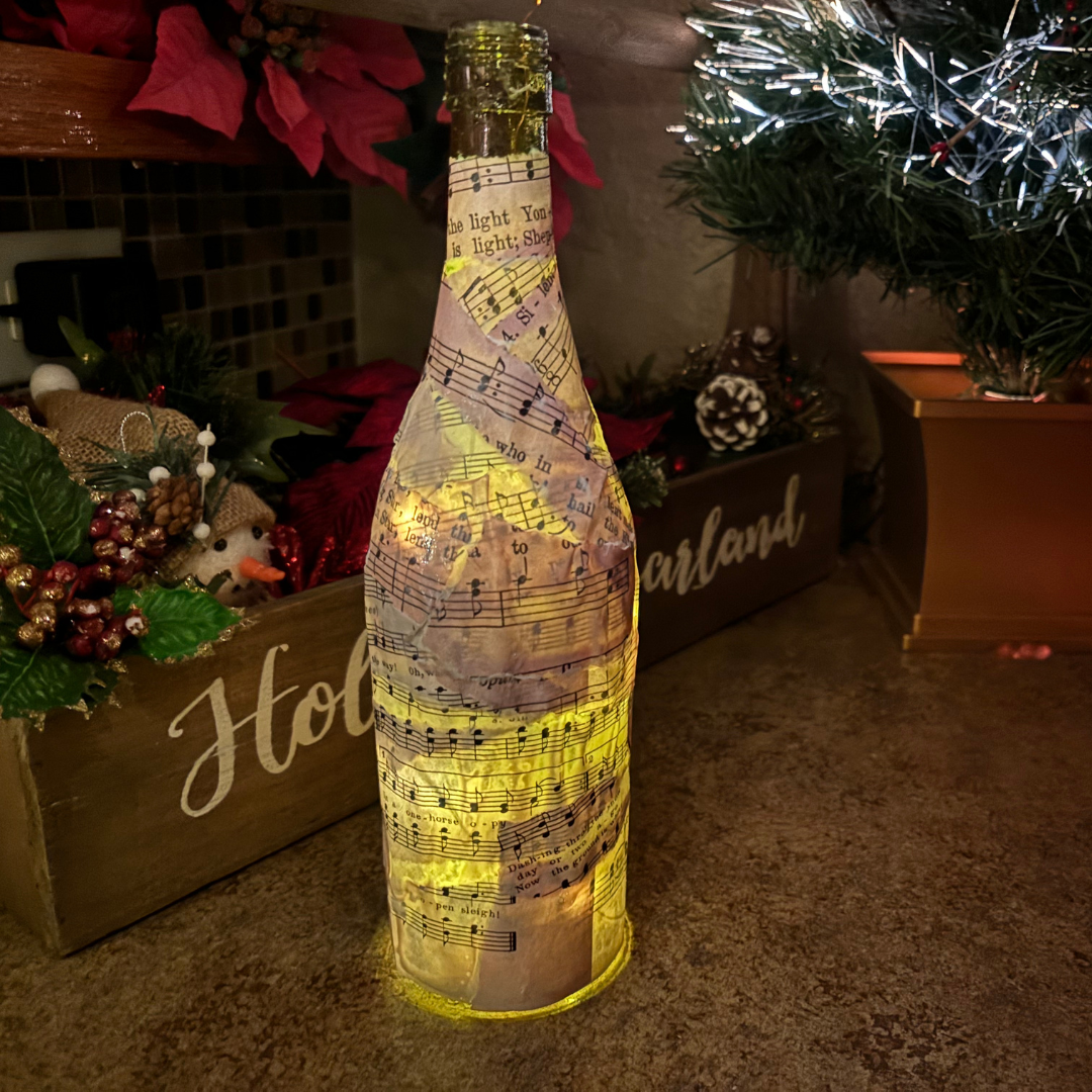 finished bottle lamp
