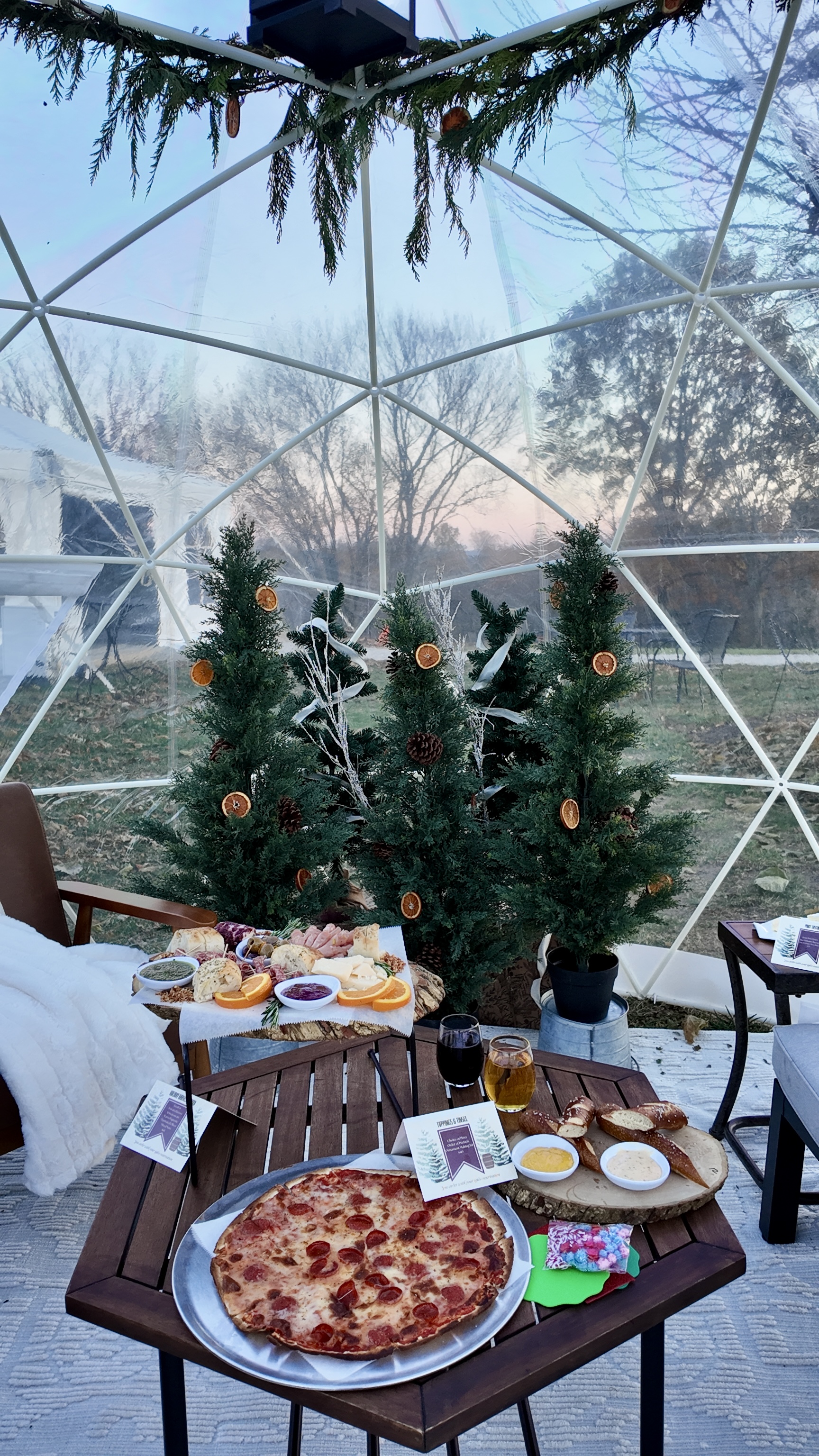 Noboleis Vineyards - igloo with trees, food and wine with places to sit!