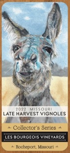 Llama wine bottle label from Les Bourgeois Vineyards