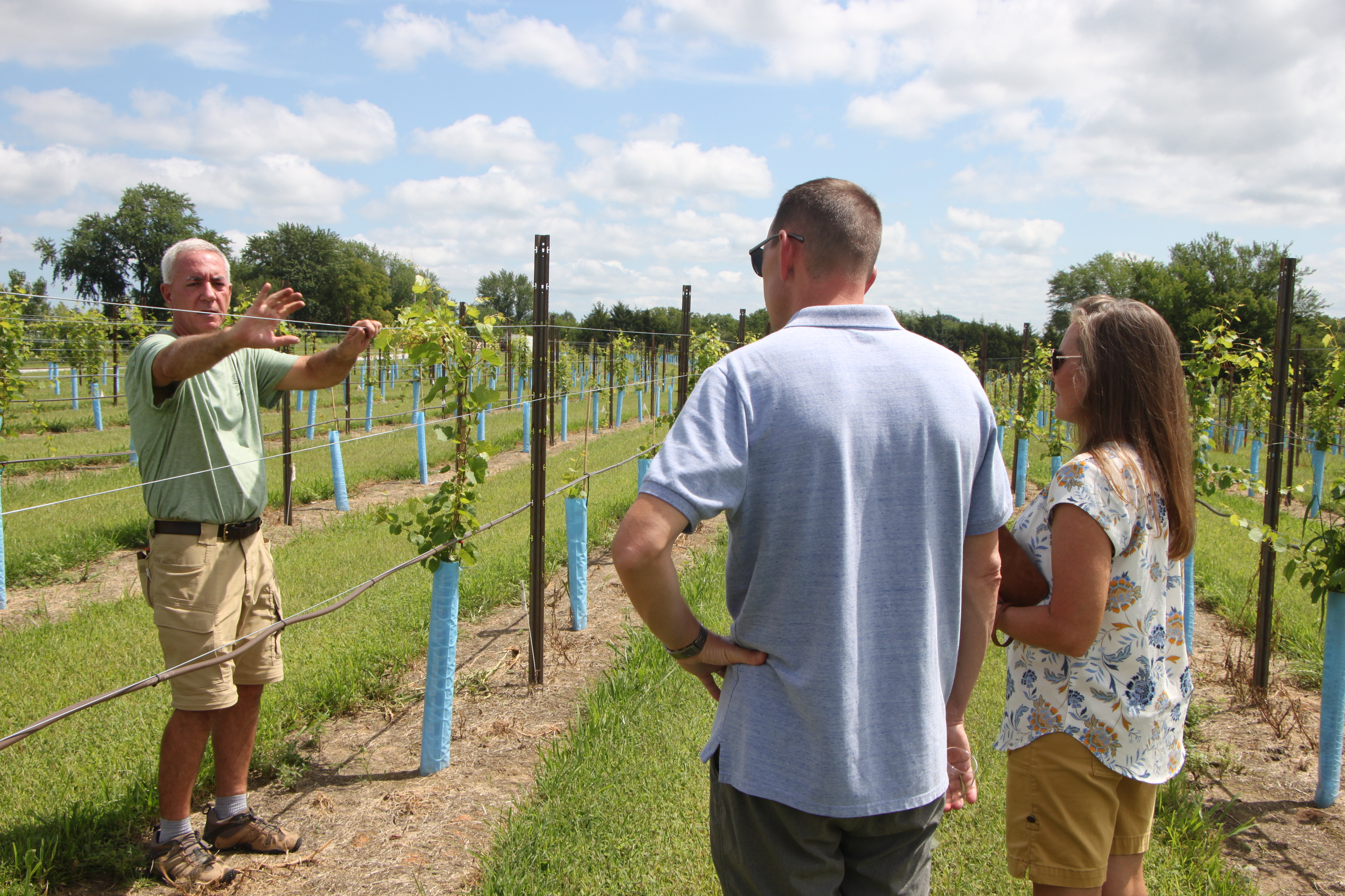 Mike Riley sharing their vineyard with others